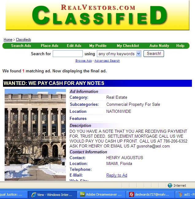 free classified ad