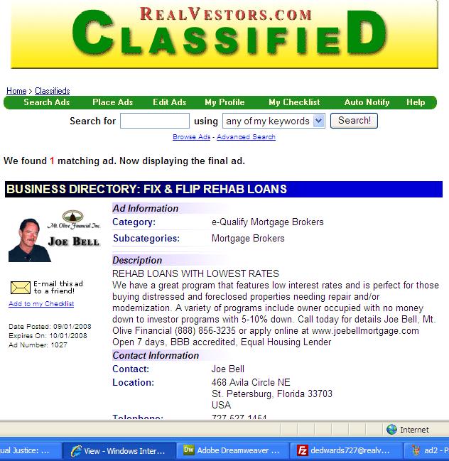 free classified ad